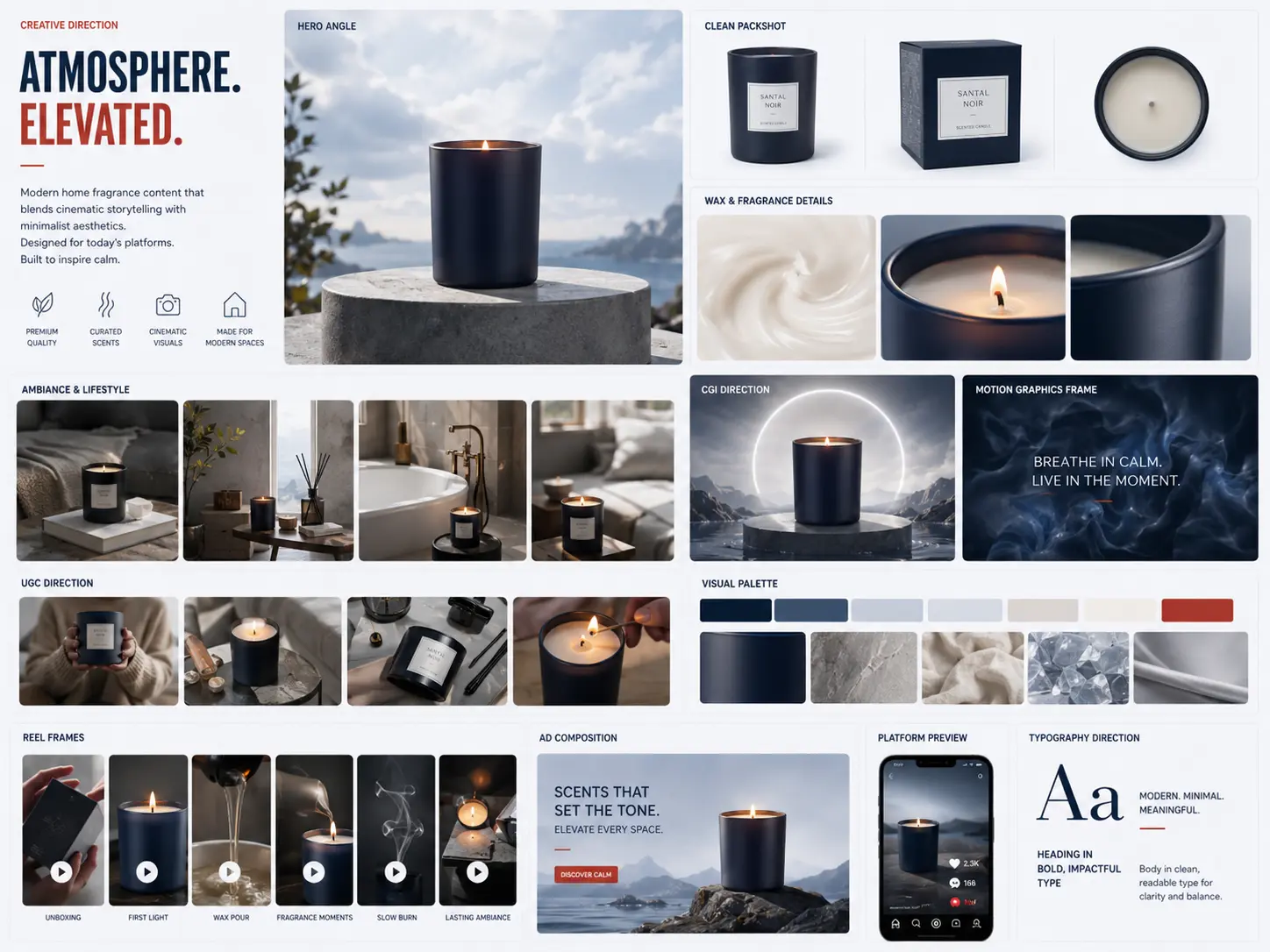 Santal Noir / Atmosphere Elevated creative direction mood board